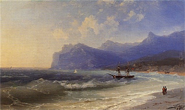 Image - Ivan Aivazovsky: The Beach at Koktebel on a Windy Day (1873)